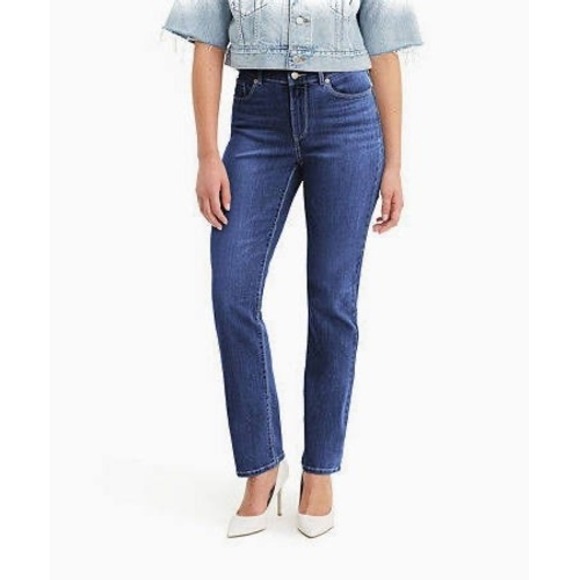 Levi's Perfect Waist 525 Straight Medium Wash Stretch Denim Jean Size 8S - Picture 1 of 7